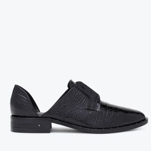 Freda Salvador Croc-Embossed D'Orsay Oxfords